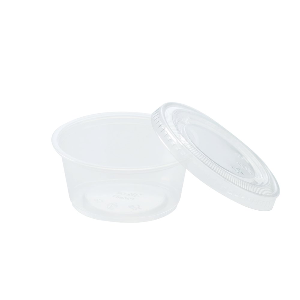 PP高透明带盖酱料杯62口径